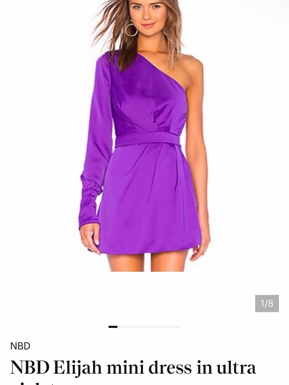 NBD One-Shoulder Mini Dress in Violet